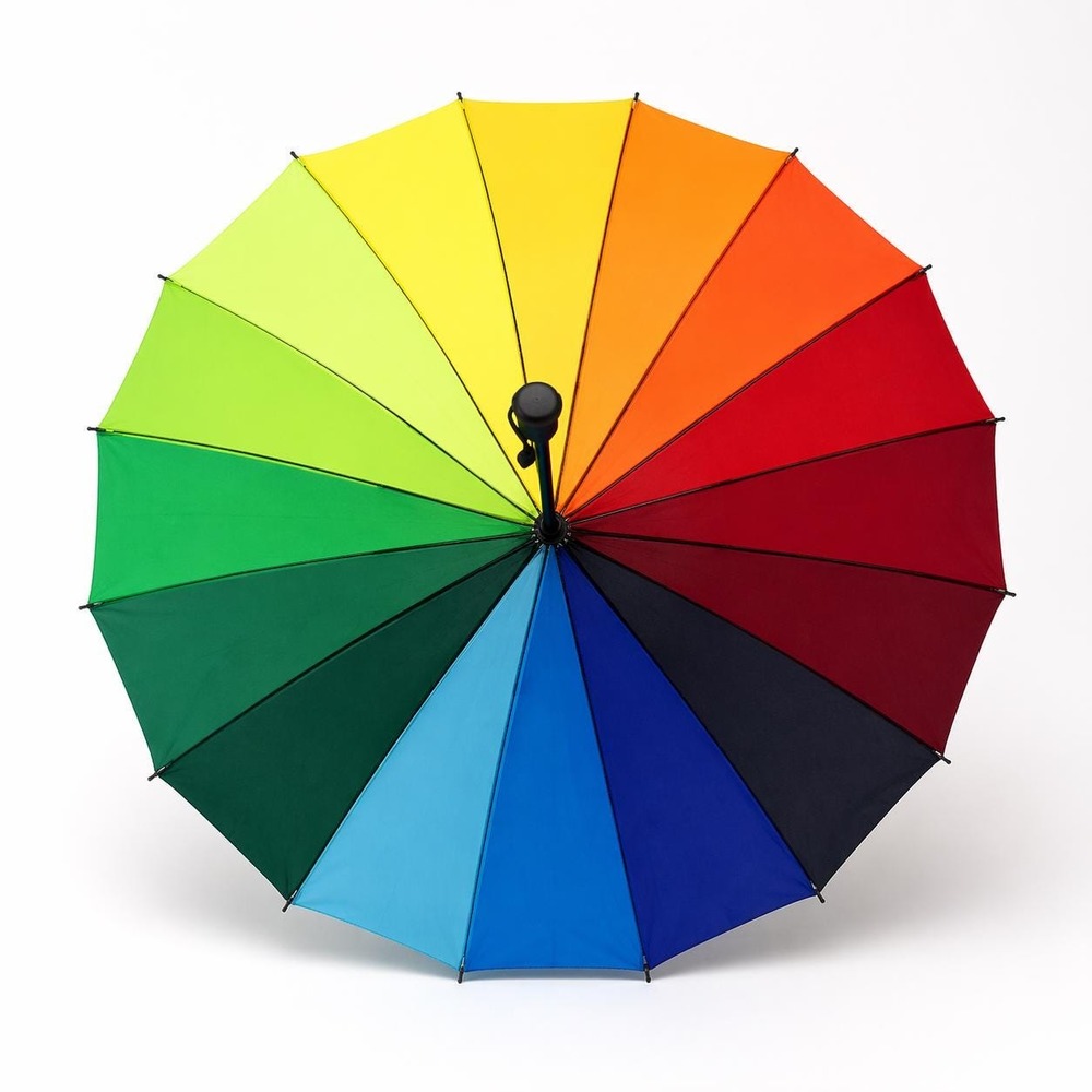Rainbow Color Umbrella | UV Sun Rain Protection | Travel Gift | Windproof Canopy
